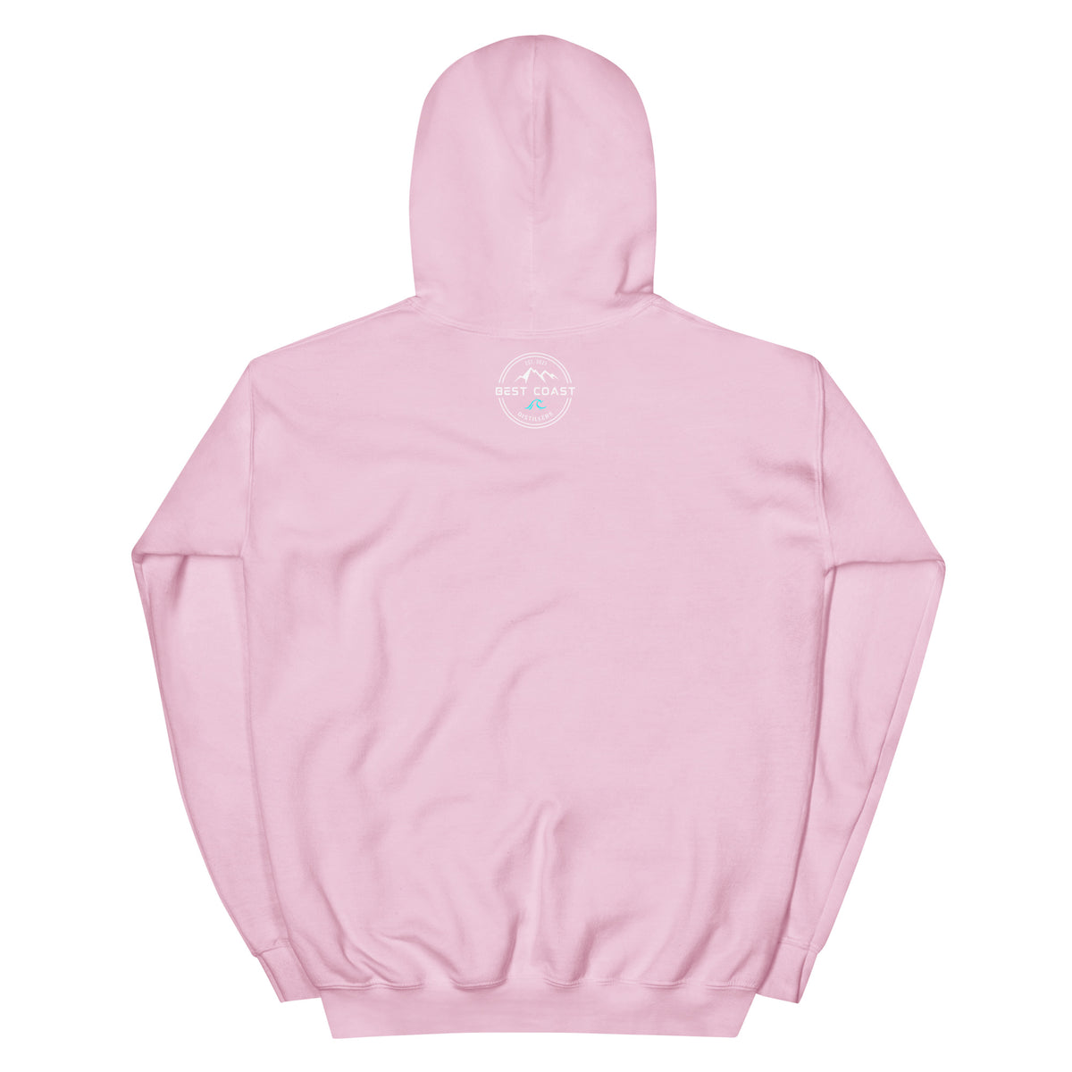 Back of light pink WildFire Whisky hoodie